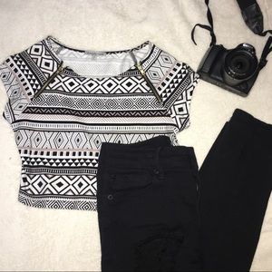 tribal print crop top